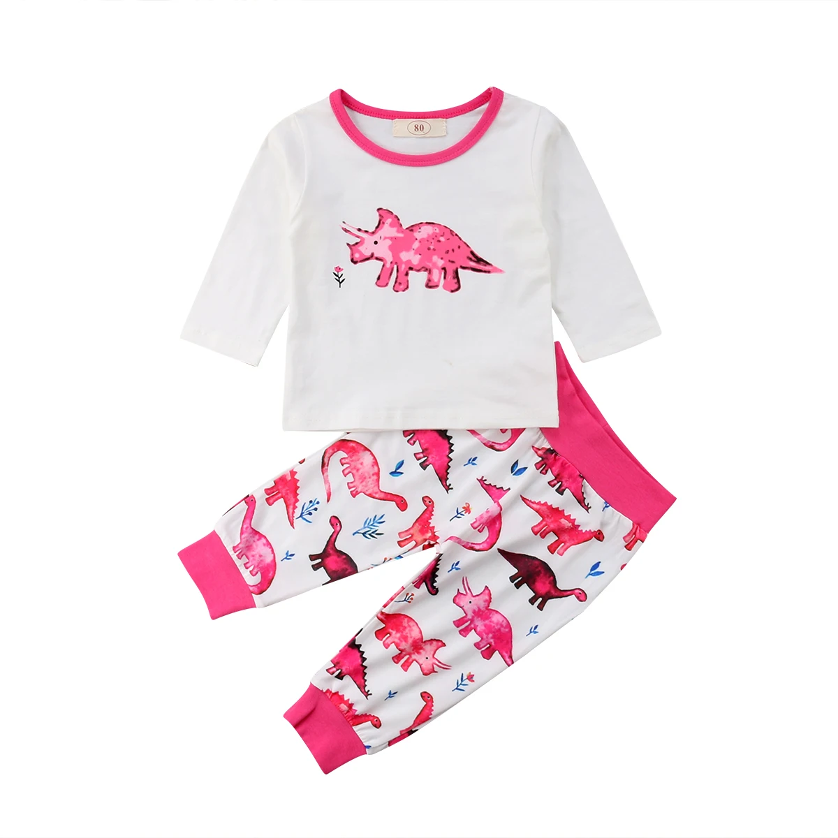 Toddler Baby Girl Dinosaur Tops Blouse Long Pants Legging 2Pcs Outfits