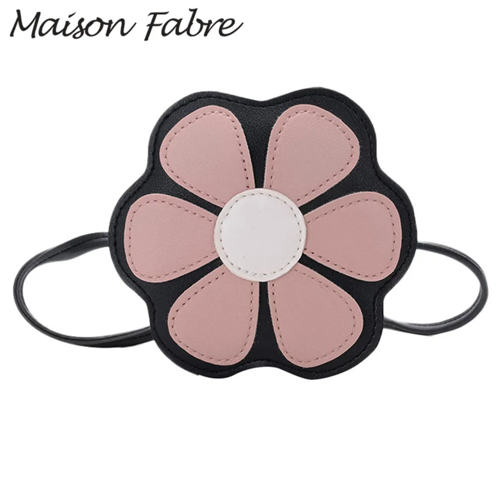 Кожаная сумка для девочек, сумки через плечо с милым цветочным принтом, модные детские простые сумки, детские кошельки и сумки