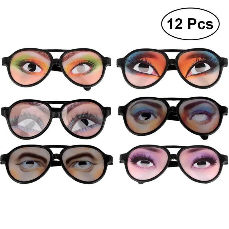 

12pcs/set Fashionable Convenient Male Female Funny Halloween Party Glasses for Adult Party Costume Party Halloween Childs Party