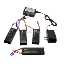 7.4V 3000mAh 10C Hubsan H501S lipo battery 4pcs+charger Hubsan H501C rc Quadcopter Airplane drone Spar