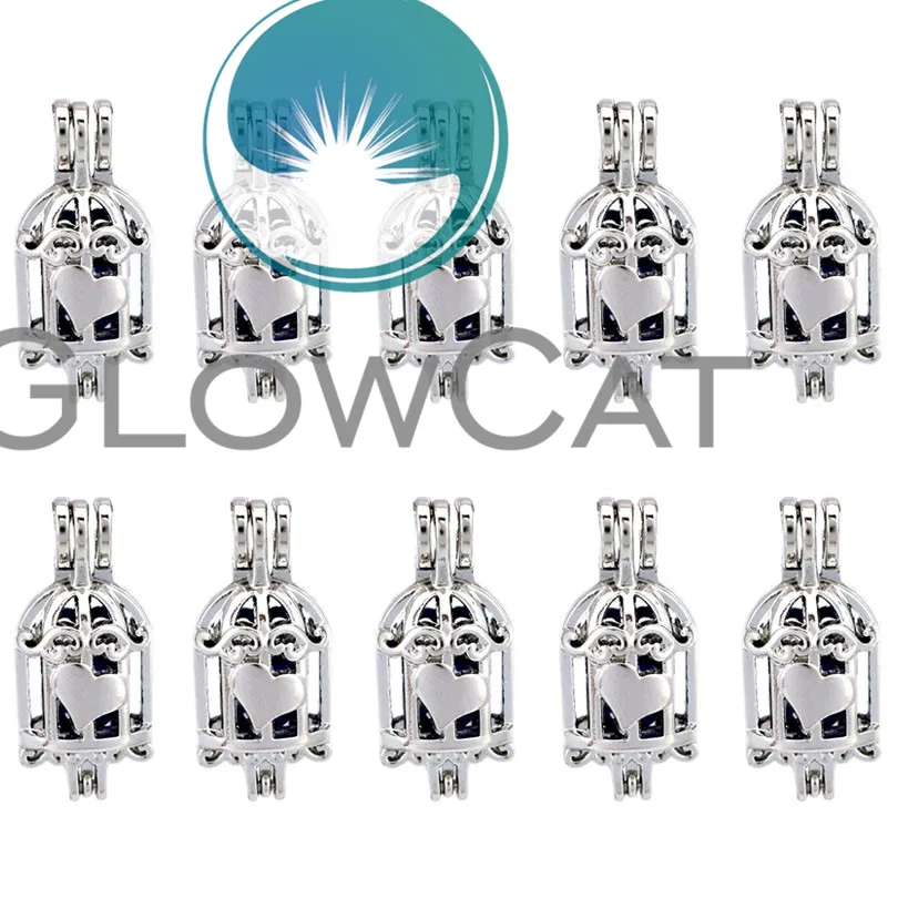 GLOWCAT 10x K669 милый кулон в клетку с бусинами для птиц диффузор эфирного масла