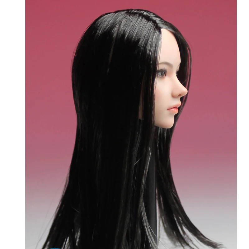 Figura de Ação Soldado para 12 Mnotht Feminino Cabeça Esculpir Sdh002-b Modelo Ásia Menina Preto Cabelo Longo Women Mulheres Brinquedos Cllection 1 - 6 4 Figuras de ação