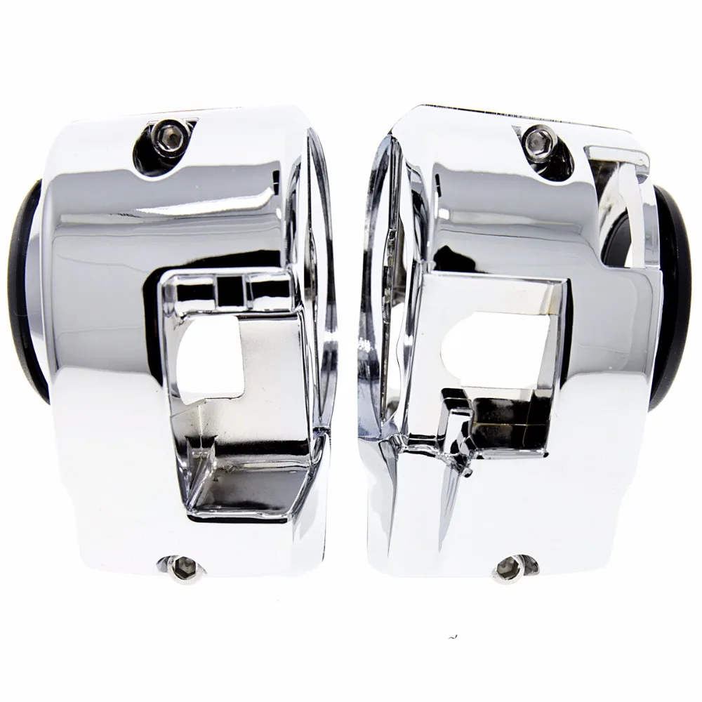 L & R хромированные корпуса переключателя управления на руль для Harley Touring Electra Street