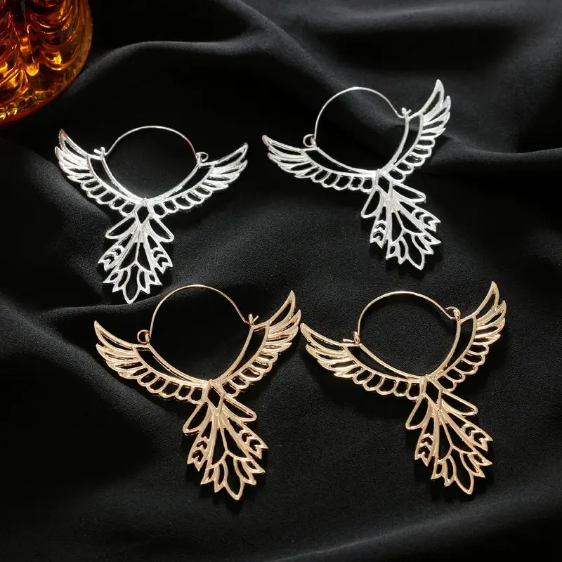 

Vintage Phoenix Drop Earrings for Women Wings Feather Alloy Dangle Earrings Jewelry