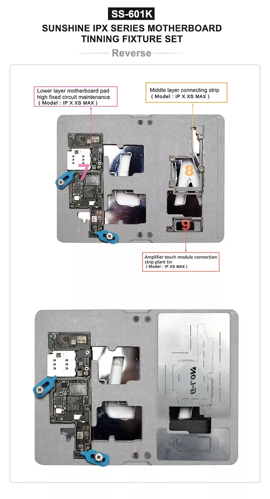 G-LON SS-601K мобильный телефон ремонт материнская плата для iphone X/XS MAX Duble-sided Магнитный фиксированный зажим приспособление