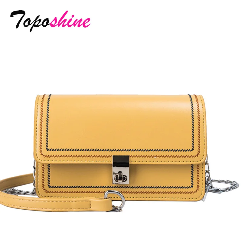 

Toposhine Multi-Layer Small Square Bag Female New Fashion Embroidery Line Lock Lock Shoulder Bag Casual Wild Messenger Bag