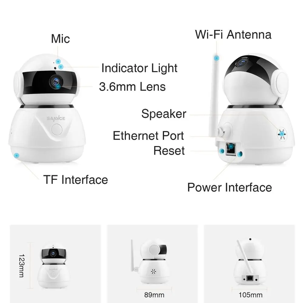 SANNCE ip-камера 1080P HD Smart IR IP Беспроводная камера системы видеонаблюдения Домашняя безопасность 2MP двухстороннее аудио IR-Cut ночное видение wifi детский монитор