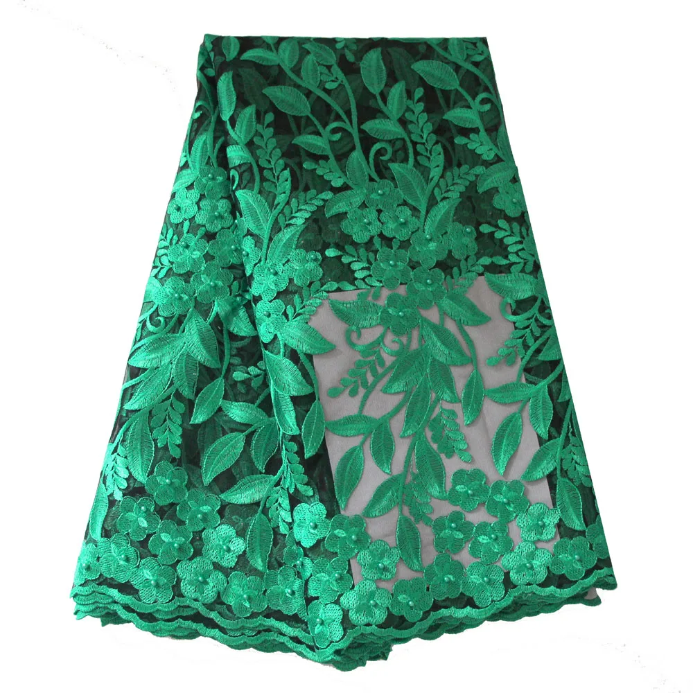 african lace fabric-green