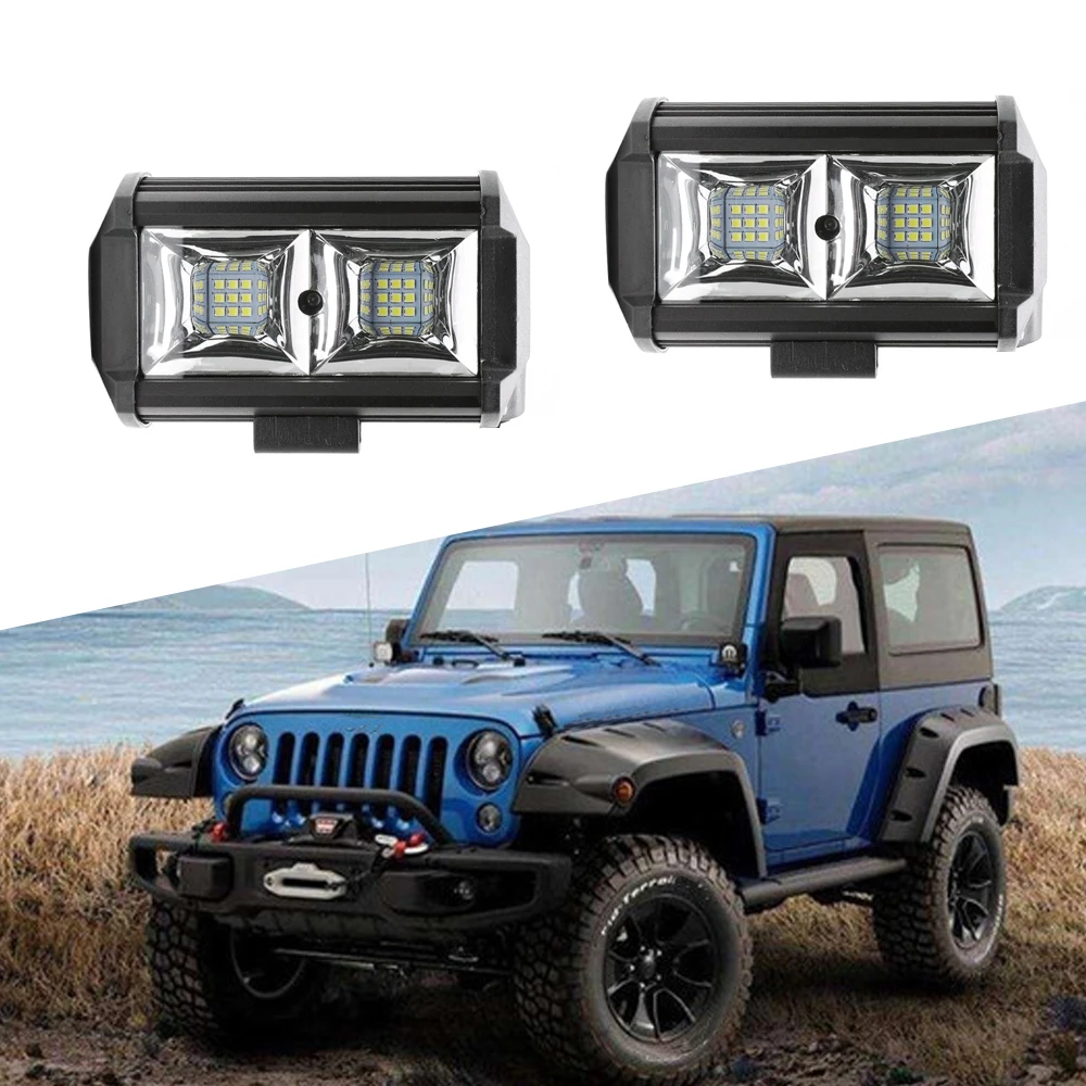 72W LED Work Light 12V Light Bar LED Lamp Auto Fog Lamps for Tractor Boat OffRoad Car Truck SUV ATV Motorcycle With Wiring (15)