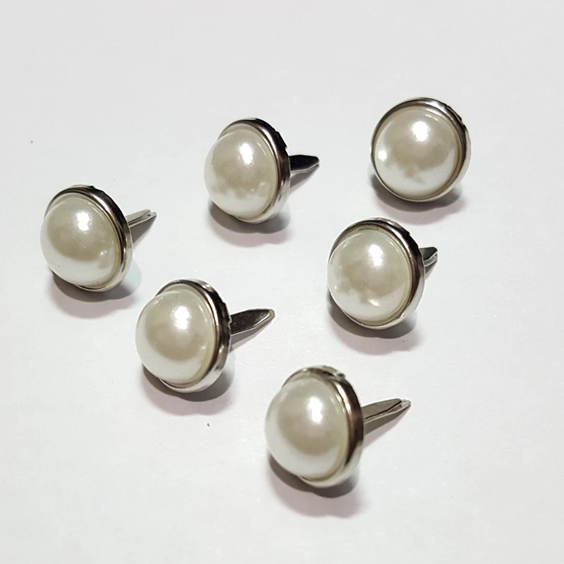 130pcs 12mm Ivory Color Pearl Brads Scrapbooking Photo Album Paper