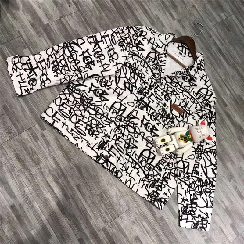 

18FW S X C Graffiti Jacket Men Women 1:1 High Quality Outerwear & Coats Jackets