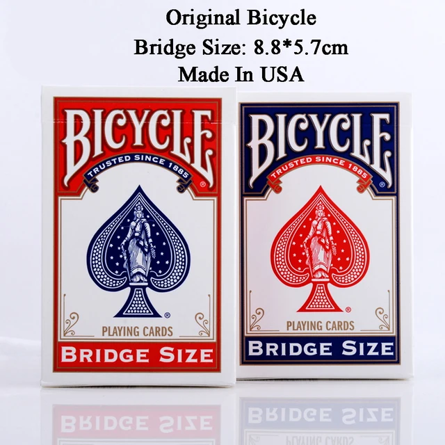 1 deck bicycle playing card bridge size blue or red new sealed poker what size are magic cards