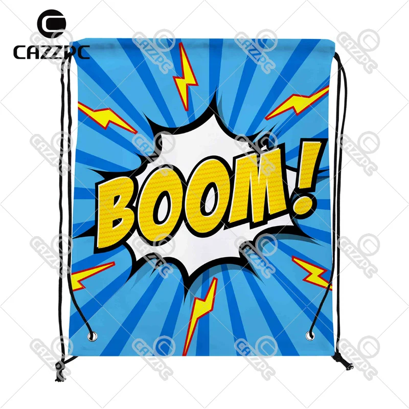 Синий Comic Fun Ray Flash Boom индивидуальный принт нейлоновый тканевый рюкзак на шнурке