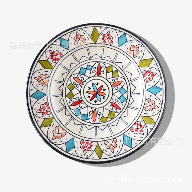 

Hand-painted ceramic tableware snack plate 9 inches creative the household decoration to the hotel western-style food hang dish