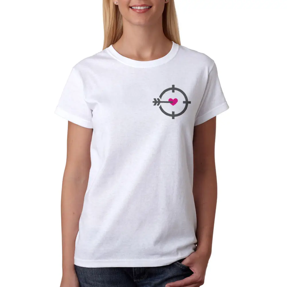 Tee  Arrowed Heart Women's White T-shirt NEW Sizes S-XL Hot Selling T Shirt High Quality 100 % Cotton Funny Clothe Tee Shirt
