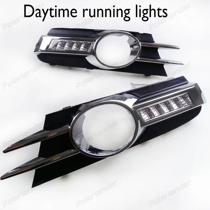 ACCESSORY  Fog Lamp Cover Kits LED Daytime Running Lights for V/olkswagen R s/cirocco 2009-2013 White DRL Light