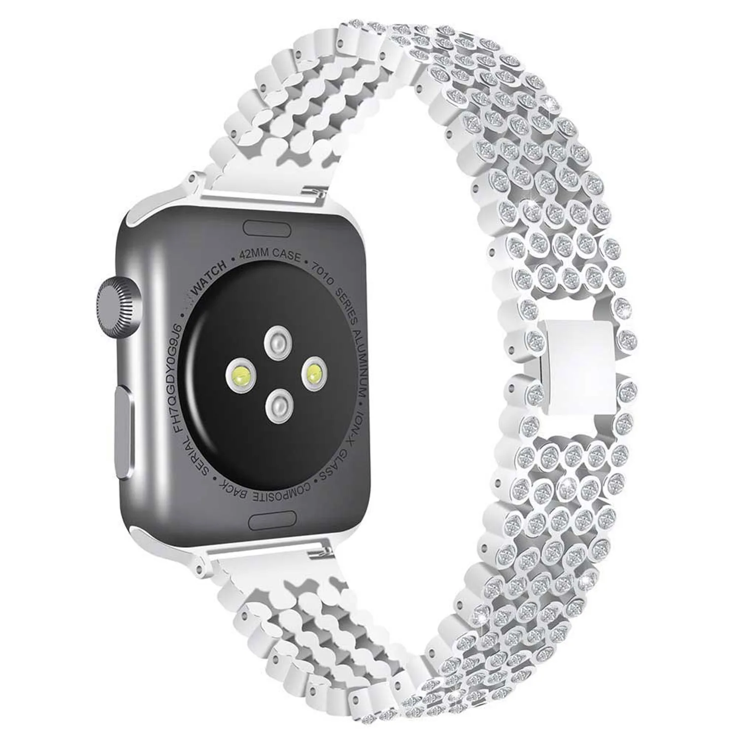 Блестящий бриллиантовый ремешок для часов Apple Watch, ремешок серии 5, 4, 3, 2, 1, браслет для 44 мм, 40 мм, 42 мм, 38 мм, браслет из нержавеющей стали iWatch - Цвет ремешка: Серебристый