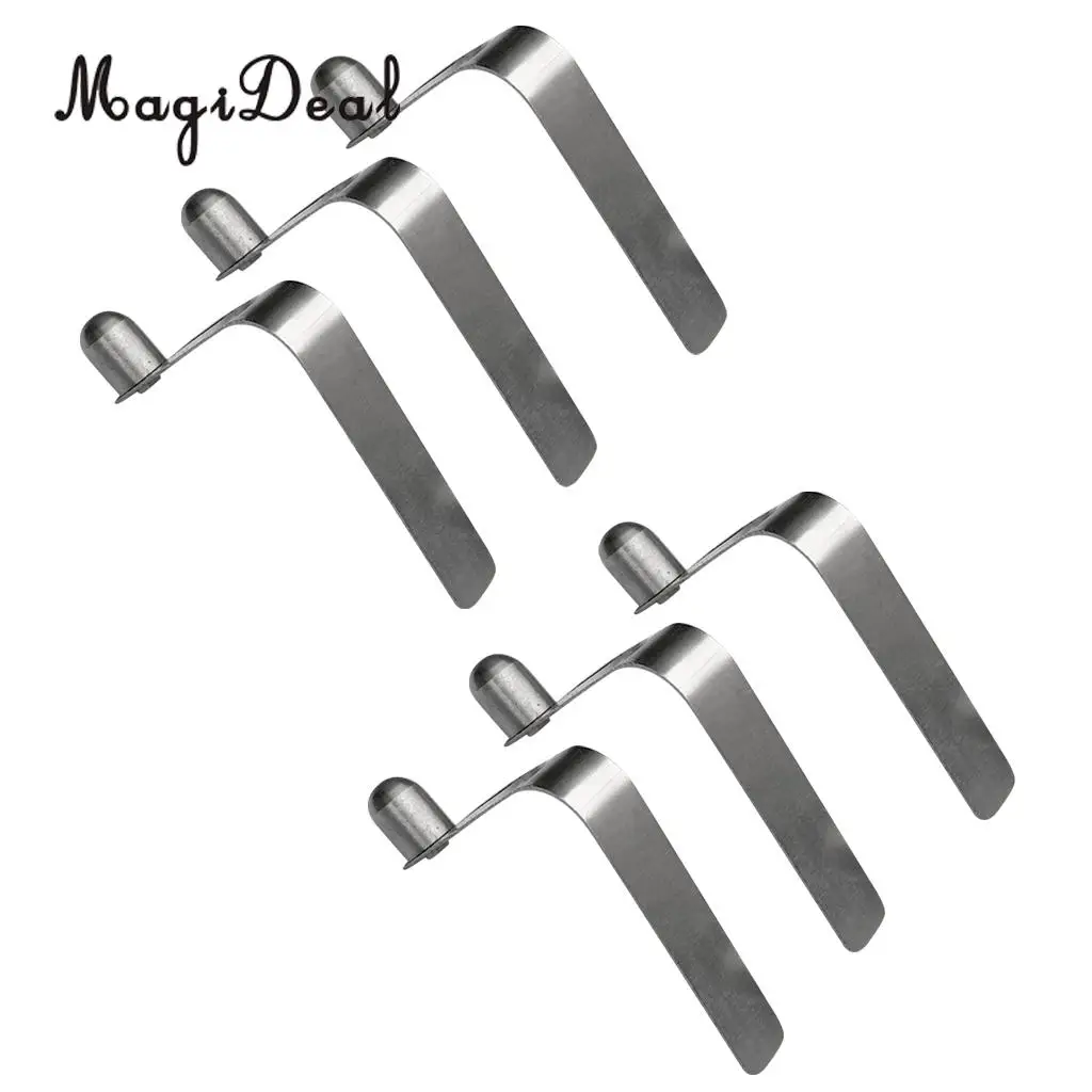MagiDeal Pack 8 Durable Stainless Steel Single Button Snap Clips 8mm - Kayak Paddle Spring Clip - Tent Pole - Awning Accessories