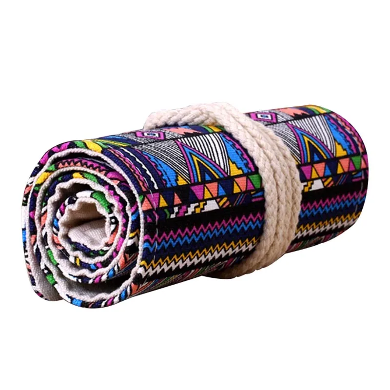 

Canvas Wrap Roll Up Pencil Bag Pen Case Holder Storage Pouch(48 Holes)