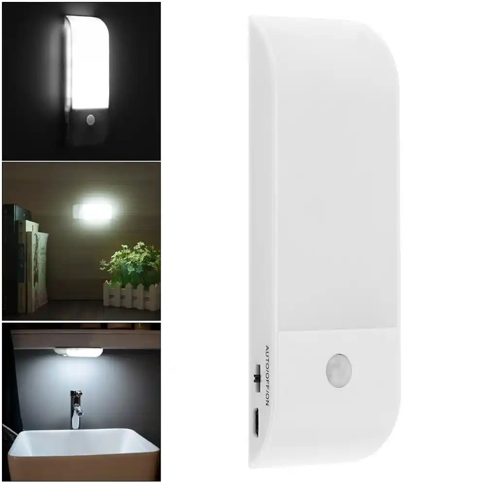 12LED Motion Sensor Lights PIR Wireless Night Light USB Cabinet Stair Lamp Light