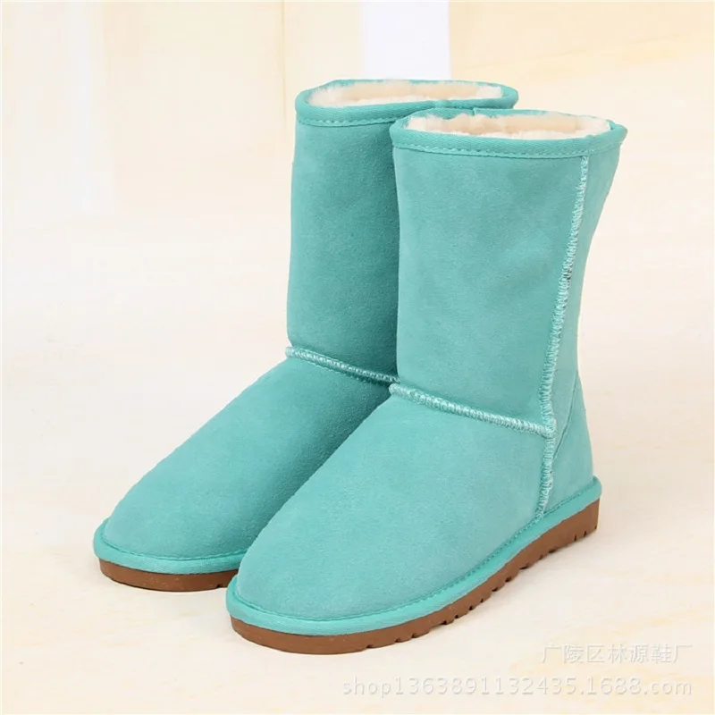 

No Logo 2018 Girls 5825 Boots Winter Shoes Genuine Leather Snow Boots Mid-Top Platform Warm Boots for Toddler Women
