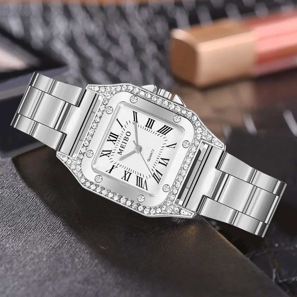 Fashion Rhinestone Diamond Women Bracelet Watch Top Luxury Brand Ladies Wrist Watches Silver Steel Female Clock Relogio Feminino