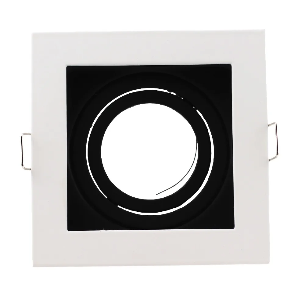 

Free Shipping 6pcs/Lot Square Grille Lamp MR16 GU10 Halogen Bulb Light Fitting Kits Led Down Lights Trim Kits Cut Hole 90x90mm