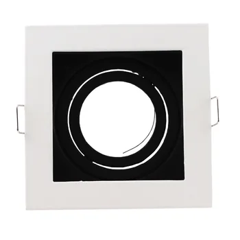 安い 送料無料6ピース/ロット正方形グリルランプMR16 GU10ハロゲン電球照明器具キットledダウンライトトリムキットカット穴90x90mm