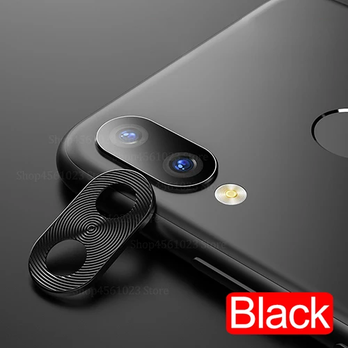 Роскошный протектор для объектива камеры для Xiaomi Redmi Note7 Note 7 Pro 7Pro металлический протектор для задней камеры полное защитное покрытие круглый чехол - Цвет: Черный