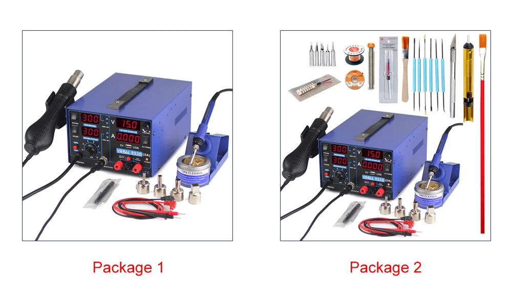 YIHUA 853D паяльная станция 2A 15 в USB Выходная мощность 3 в 1 станция горячего воздуха пистолет паяльник Ремонт паяльная станция BGA rework