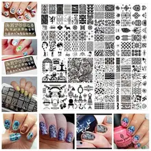 6*12cm Stainless Steel Nail Art Stamping Plates Geometric patterns  Monroe Madonna Sports Nails Template Stamp JH124