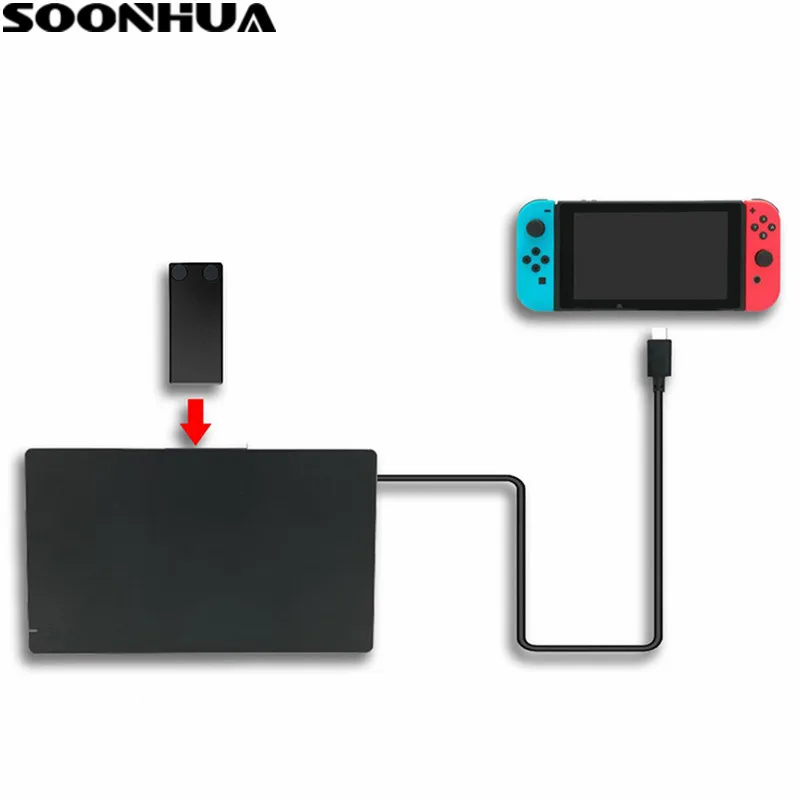 

SOONHUA Nintend Switch Charge Extendend Cable Hand Grip Holder For Nintendo Switch NS TV Base Dock Video Charging Data Cable