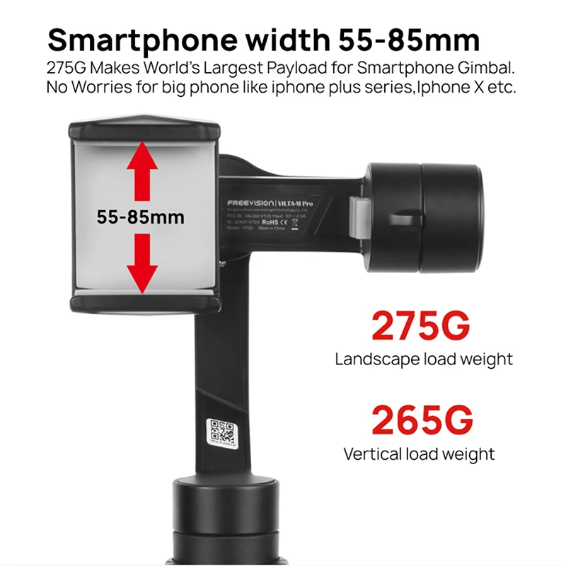  In Stock Freevision Vilta-M Pro 3-Axis Handheld Gimbal Smartphone Stabilizer for Huawei P30 Pro IPh