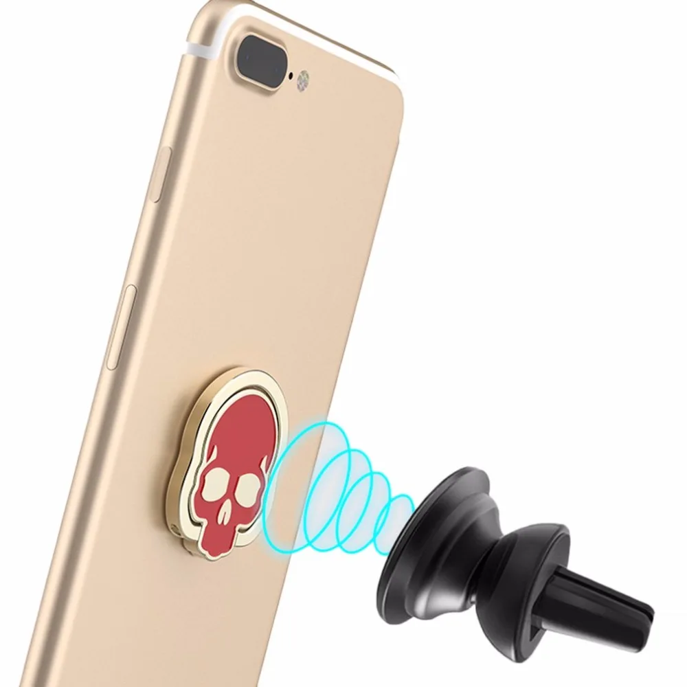 Универсальный держатель для мобильного телефона с кольцом-подставкой и черепом, держатель для телефона с каркасом для магнитного автомобильного кронштейна