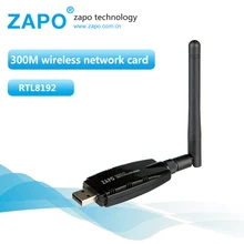 ZAPO 300Mbps USB 2.4G WIFI Lan Adapter Беспроводная сетевая карта 802.11n Вращайте антенну 2dbi для всех систем Windows Android с Linux