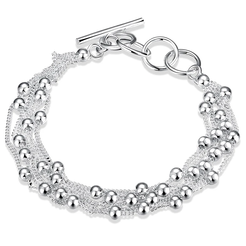 

Popular Women Beads Bracelet Sliver Color Tassels Jewelry Business Style Adjustable Charm Snake Chain Lady's Present