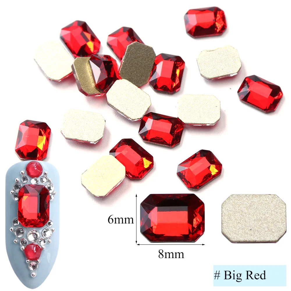 10pcs/lot AB Nail Rhinestones Octagon Art Decorations Flat Back Strass 3D Crystal Gems Manicure Decor TR714 1|Стразы и украшения| |