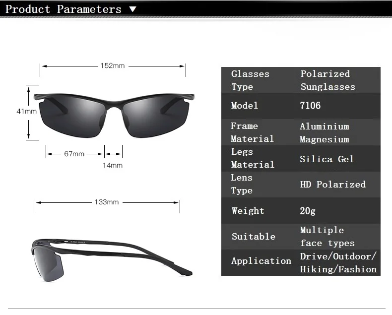 YSO солнцезащитные очки Для мужчин поляризационные UV400 алюминия и магния Frame TAC солнцезащитные очки вождения очки полу без оправы аксессуар для Для мужчин 7106