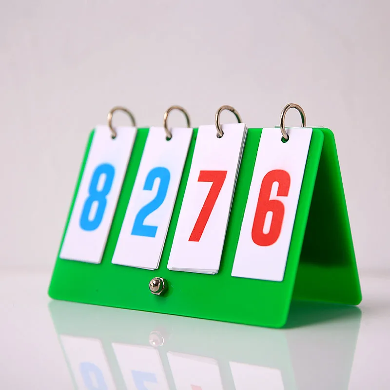 ПВХ табло с цифрами для спортивных мероприятий настольная игра Складная и портативная металлическая пряжка пластиковая пластина двух цветов - Цвет: 4 blue red
