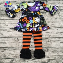 2017 Aicton Best Trending Products Fall and Winter Boutique Girl Clothing Kids Baby Clothing Halloween outfits