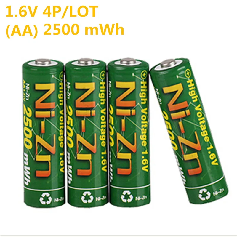 4 шт./лот BPI AA 2500mAh 1,6 V 1,5 V NI-Zn NI Zn NIZN аккумуляторные батареи