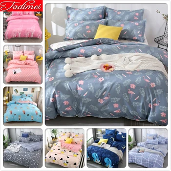 

Flamingo Pattern Duvet Cover 3/4 pcs Bedding Set Adult Kids Child Soft Cotton Bed Linens Single Full Queen King Size Bedspreads