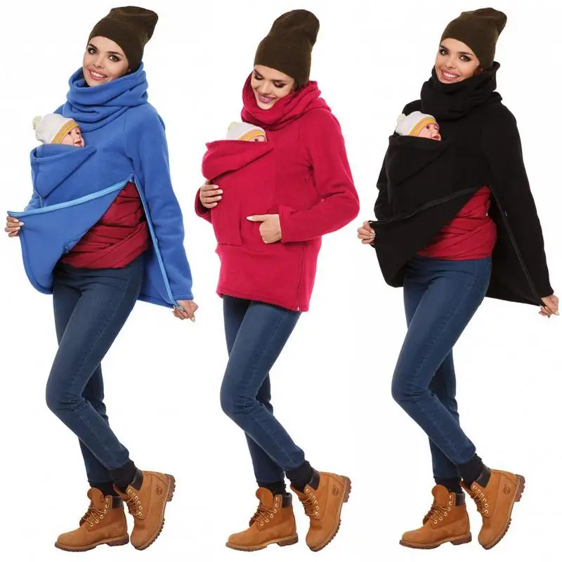 

Maternity Autumn Winter Multi-Functional Kangaroo Sweater Coat Child Care Sweater Pullovers Mother Pregnant Tops Clothes