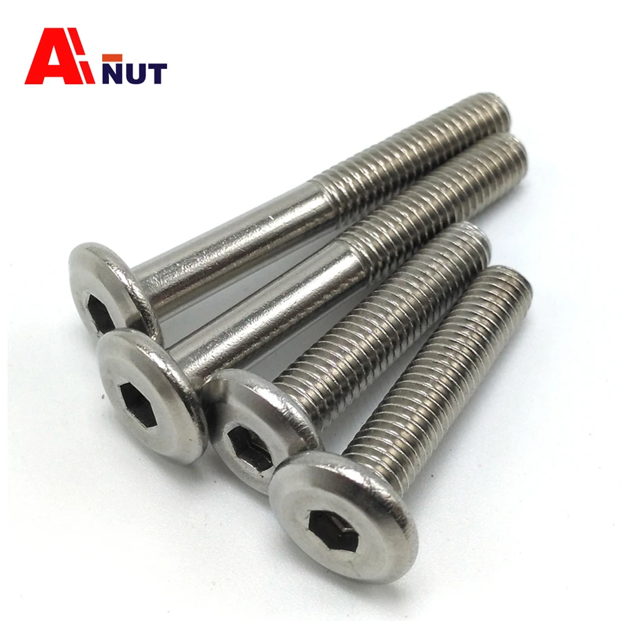 M6 Flat Screw 8mm110mm , 304 Stainless Steel M6 Furniture Hexagon Screws , Sus304 Flat Bolt