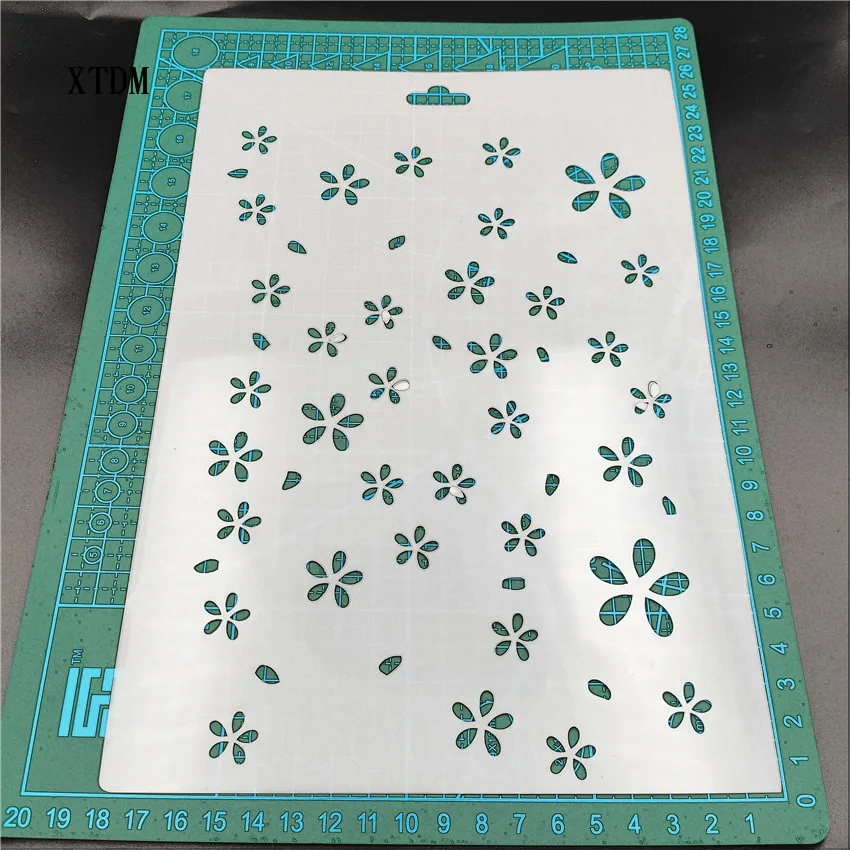 Small flower plastic mold shield DIY cake scrapbook stencils hollow Embellishments printing lace ruler Valentine's Day