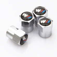 4 Pcs Metal M Power Emblem Logo Car Tire Valve Caps Car Styling Air Tyre Stems