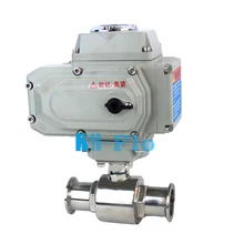 3-1/" из нержавеющей стали 304 Tri Зажим моторизованный Электрический движимый шаровой клапан AC220V