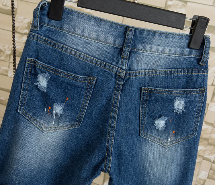 Европейский и американский летний ветер 5XL Женские синие джинсовые шорты с высокой талией женские джинсовые шорты размера плюс джинсовые шорты с дырками