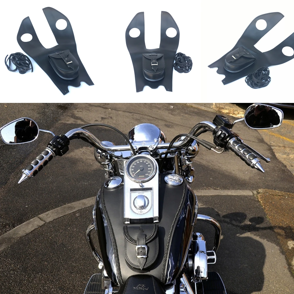 Кожаный бак панель с мешком для Harley Softail Fatboy HERITAGE DELUXE кожаный бак крышка панель Pad Chap нагрудник
