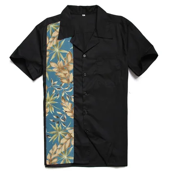 

AOWOFS Mens Hawaiian Shirts Black Big and Tall Men Clothing Short Sleeve Large Panel Casual Flowers Shirts Plus Size Retro Style